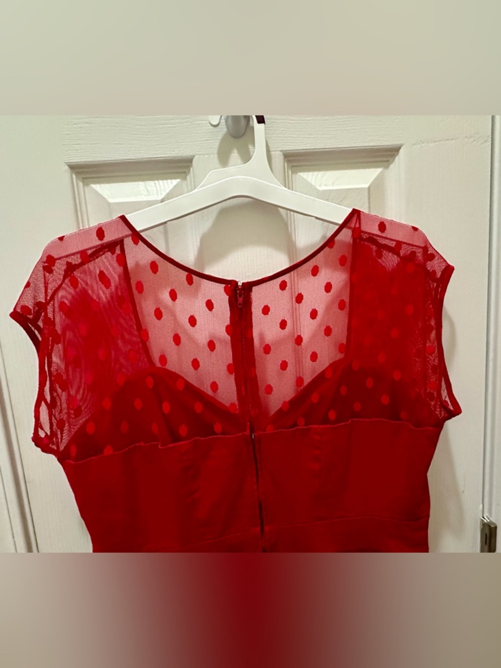 Torrid Red polka dot lace sweetheart swing dress size 16 - Picture 10 of 12